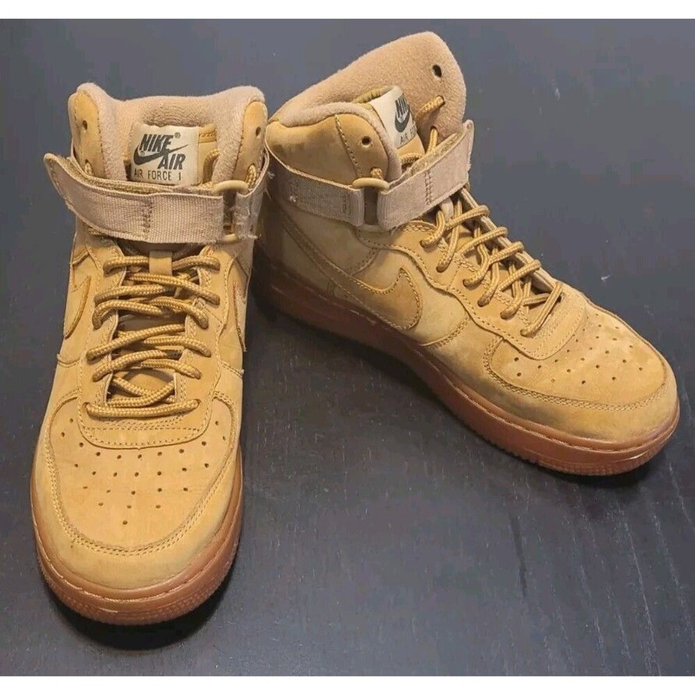 Nike Air Force 1 WB High Flax Women's Size 7 Kids 5.5Y Brown Mid High Top Shoes